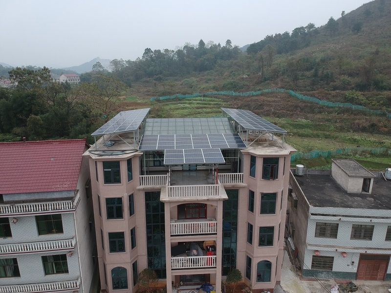 [别墅光伏阳光房]娄底涟源别墅高端定造绿色节能阳光房屋顶36千瓦项目
